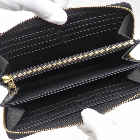 LOUIS VUITTON Round Long Wallet Monogram Implant Zippy Women's M61864 Noir Black - Picture 3 of 9